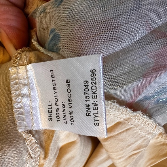 Franco floral jacquard chiffon tiered midi size large cream NWOT dress - Picture 10 of 14